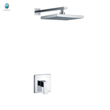 KI-09 stocks factory price bathroom brass chrome square rain shower and handle big concealed shower